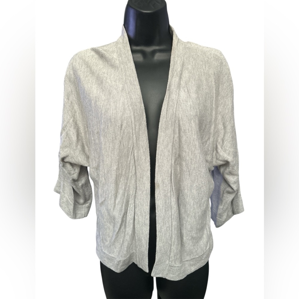 ANN TAYLOR Women’s Light Gray Oversized Open-Front Cardigan